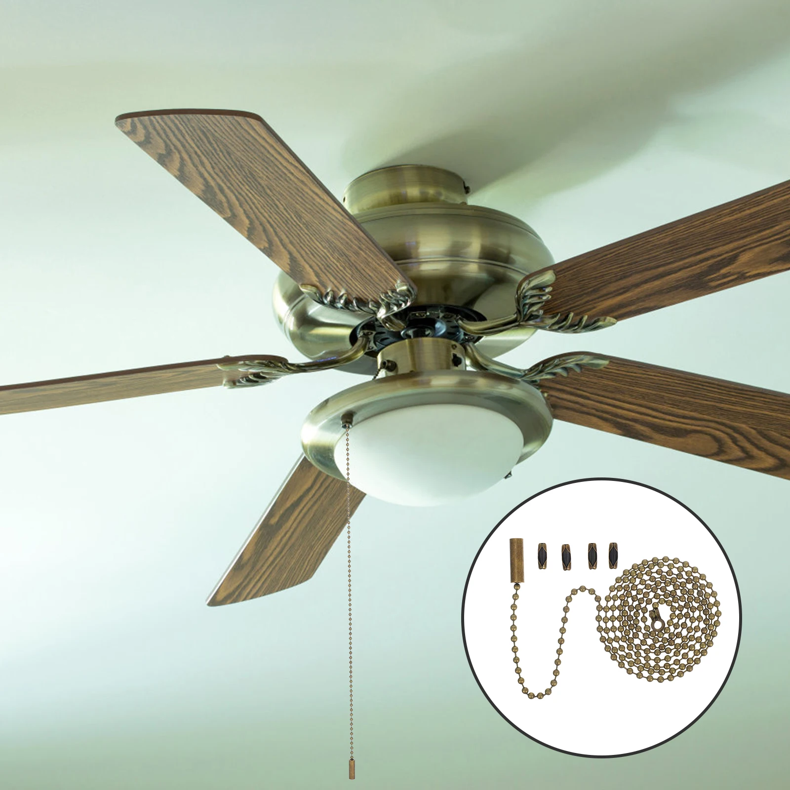 Wall Light Switch Rope Ceiling Fan Accessory Beaded Chain Teardrop Pull for Copper Lamp Extension