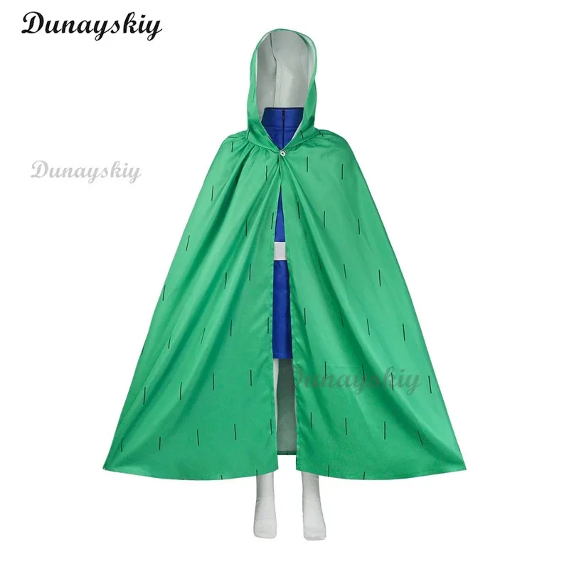 

asdh8@anime Top Leggings and Green cloak Cosplay Costume Belt Crown Bojji Men Women Boys Girls Halloween Party Cust