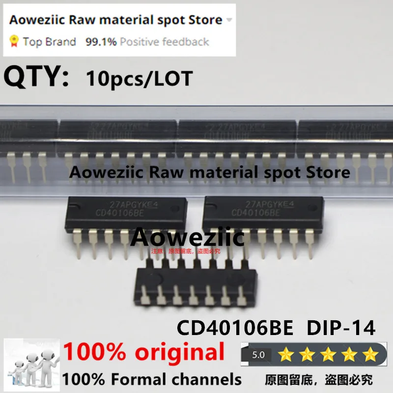 Aoweziic  2022+ 100% New Imported Original CD4030BE CD4047BE CD4049UBE CD4053BE CD4072BE CD40106BE DIP-14  Logic chip IC