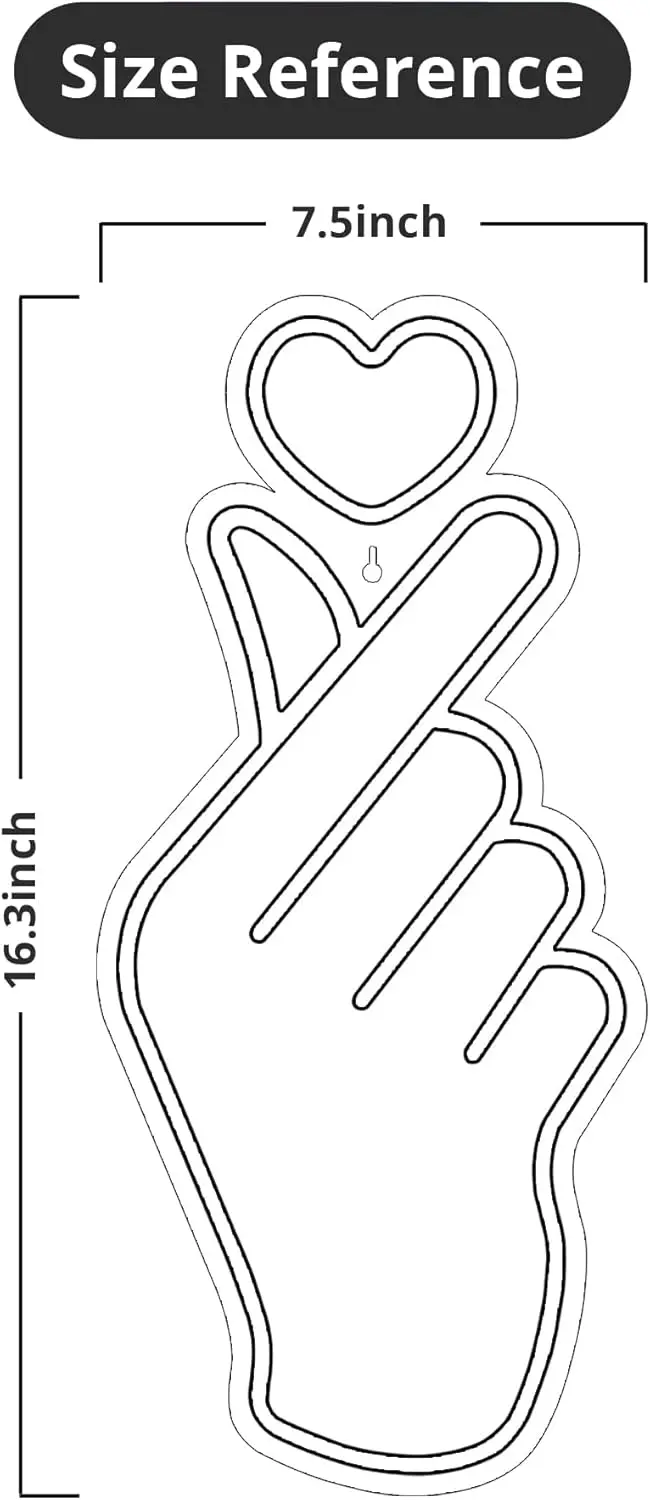 إصبع القلب النيون USB بالطاقة LED ضوء النيون لمكتب غرفة نوم نادي رجل الكهف لعبة غرفة بار جدار ديكور هدايا شخصية #2