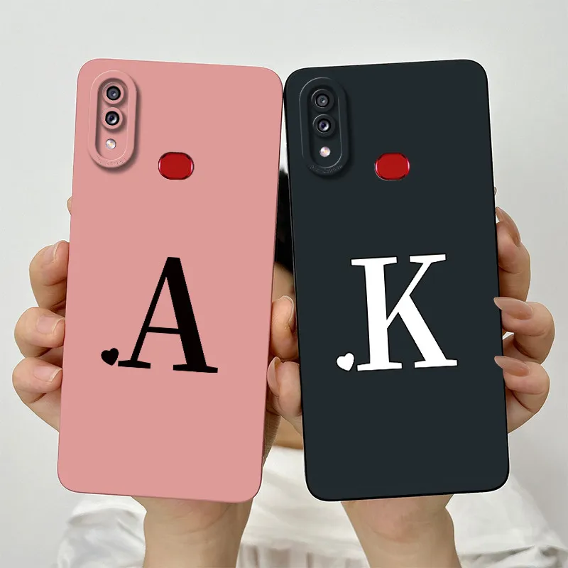 For Samsung A10S Case Galaxy A10S Cover SM-A107F SM-A107M Luxury Initial Letters Phone Case Samsung A10S Shockproof Back Cover