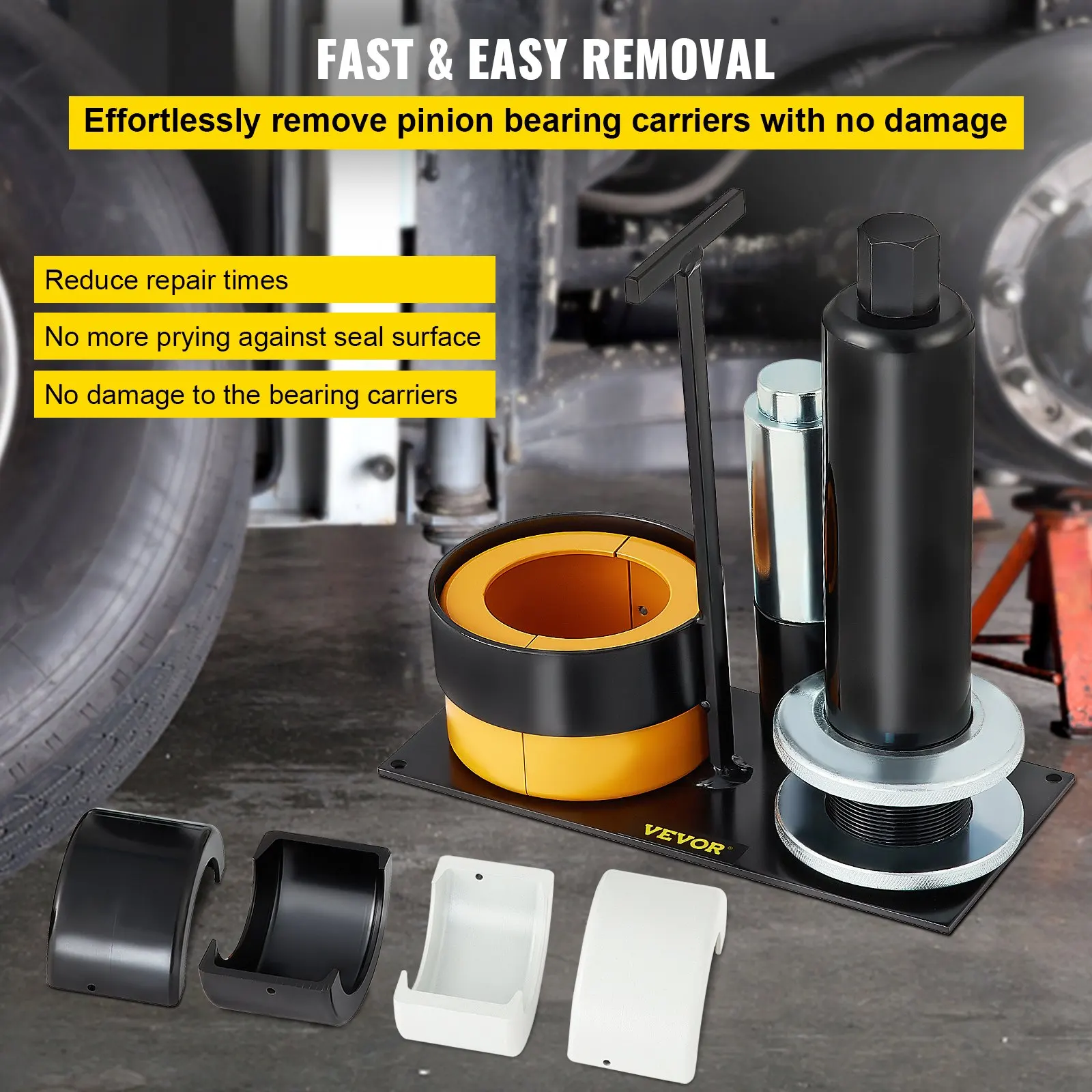 Extractor de cojinetes de portador y piñón, compatible con rodamientos Dana 30,40,50,60,70, 80, Ford 10,25, herramienta extractora de piñón con 3