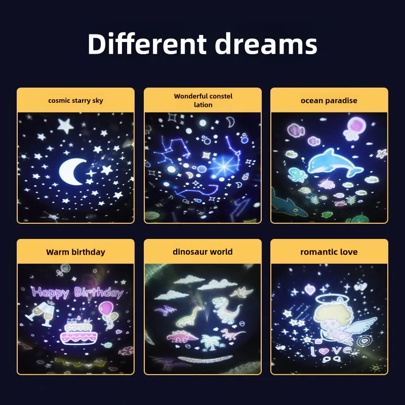 Creative Gift Starry Sky Projection Light LED Romantic Dreamy Rotating Night Light Valentine'S Day Children'S Birthday Gift