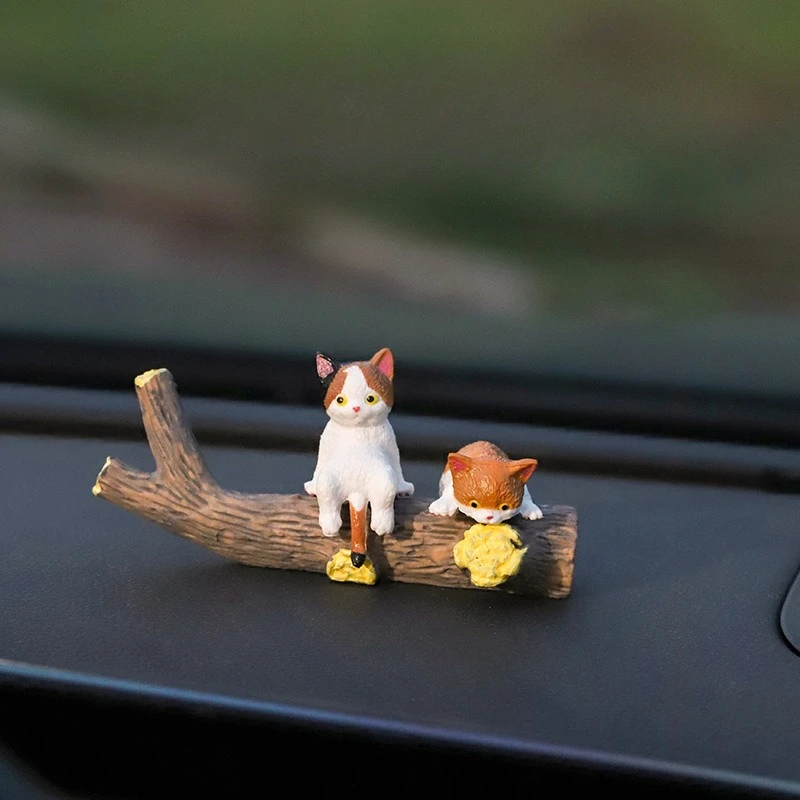 Bonito dos desenhos animados gato console central do carro display ornamento decoração micro paisagem ornamentos de mesa acessórios do carro interior