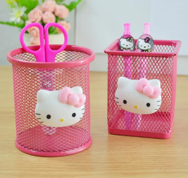 Sanrio Kawaii Pencil Holder Anime Accessories Creative Metal Cutout Tabletop Arrangement Multifunctional Storage Box Gift