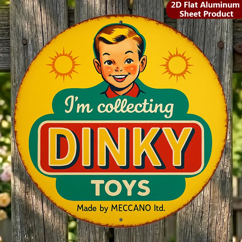 2D Flat, 1pc,Retro Toy Sign - 20.32X20.32 cm,Vintage Style Metal Wall Decor,Collectible Logo Decorative Sign Suitable for Garage