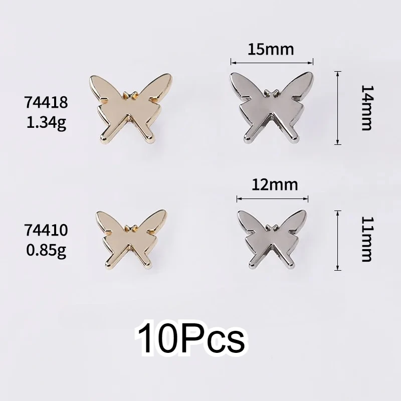 

10 шт., пуговицы-бабочки золотого/серебряного цвета, бабочка из цинкового сплава, хвостовик, пуговицы, аксессуары для женской одежды, креативные аксессуары «сделай сам»