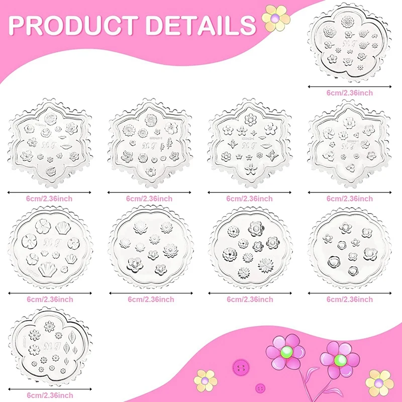 10 Pcs Flower Polymer Clay Molds Mini Resin Polymer Clay Cutters Small Flower Molds Silica Gel Clay Molds