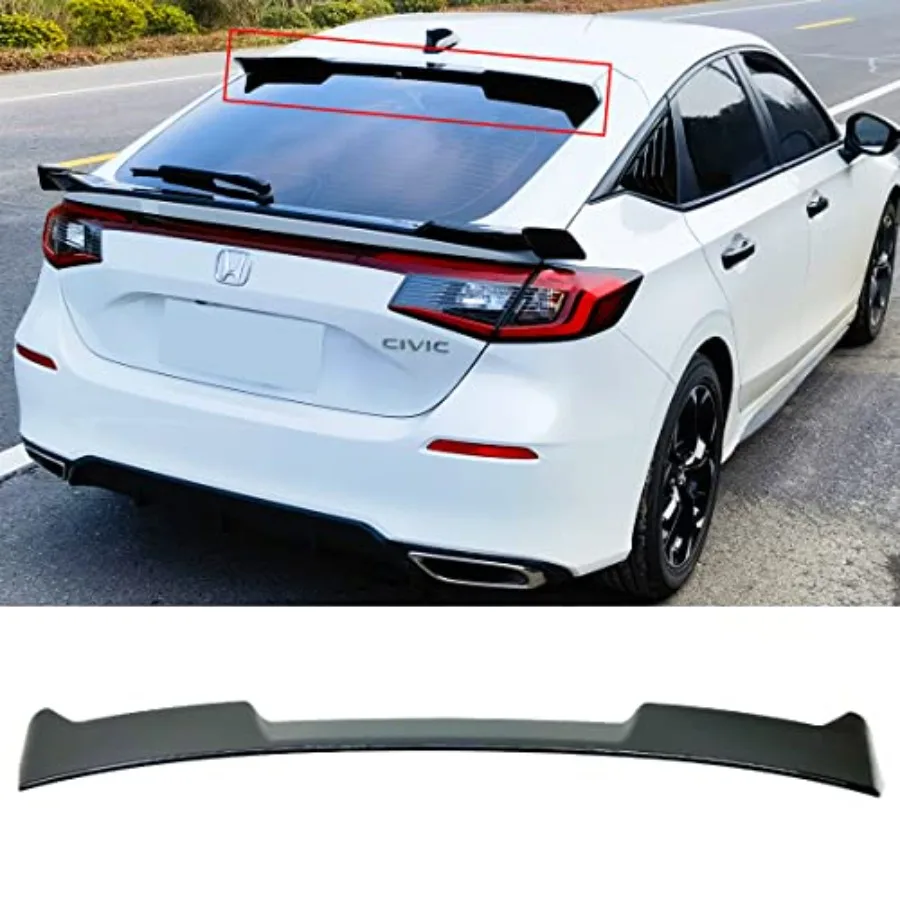

FITS 2022-2026 Hoonda Civic Hatchback Glossy Black Rear ROOF Spoiler Wing LID Visor