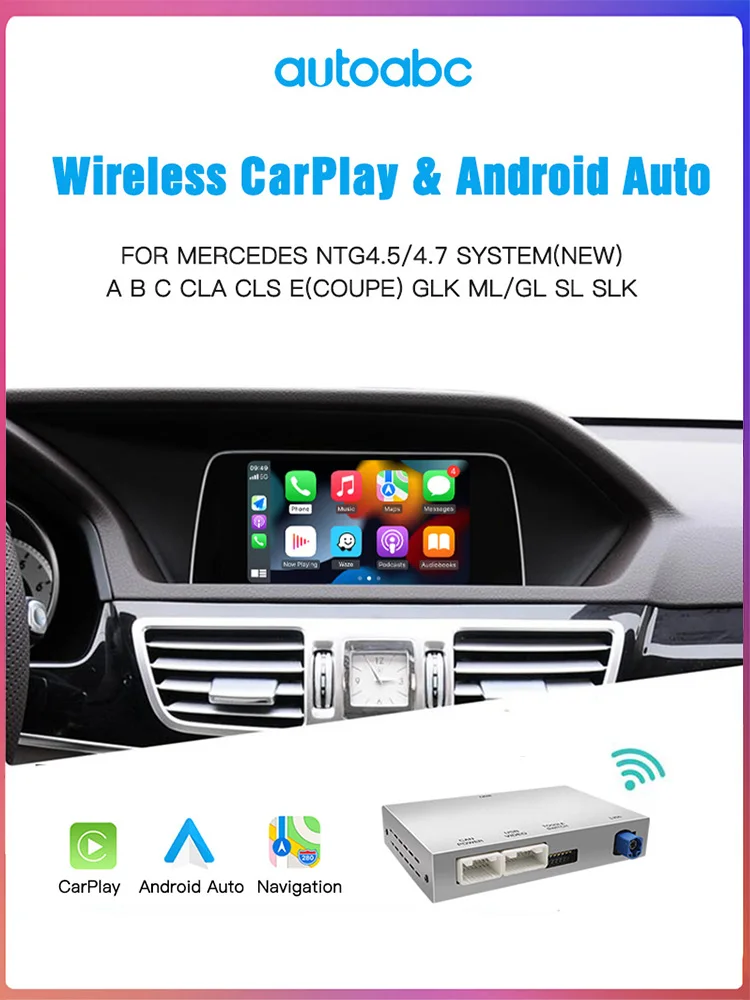 Drahtloses CarPlay für Mercedes Benz CLS W218 2011–2015 NTG4.5/4.7 Con Android Auto Mirror Link AirPlay Bluetooth Siri Voice USB