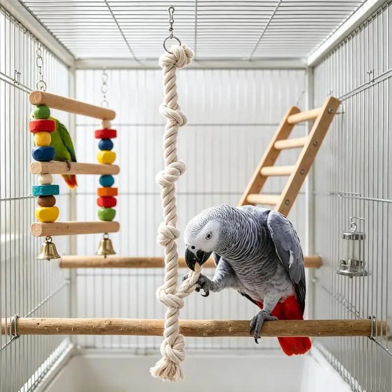 1/2Pcs Parrot Climbing Cotton Rope Bird Exercise Toy Non Irritating Material Suitable for Small Parrot Cage Daily Use