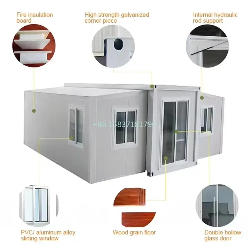 36㎡ Container House Prefabricated Folding Tiny Home Luxury Expandable Container House Villa Vacation Camping Container House