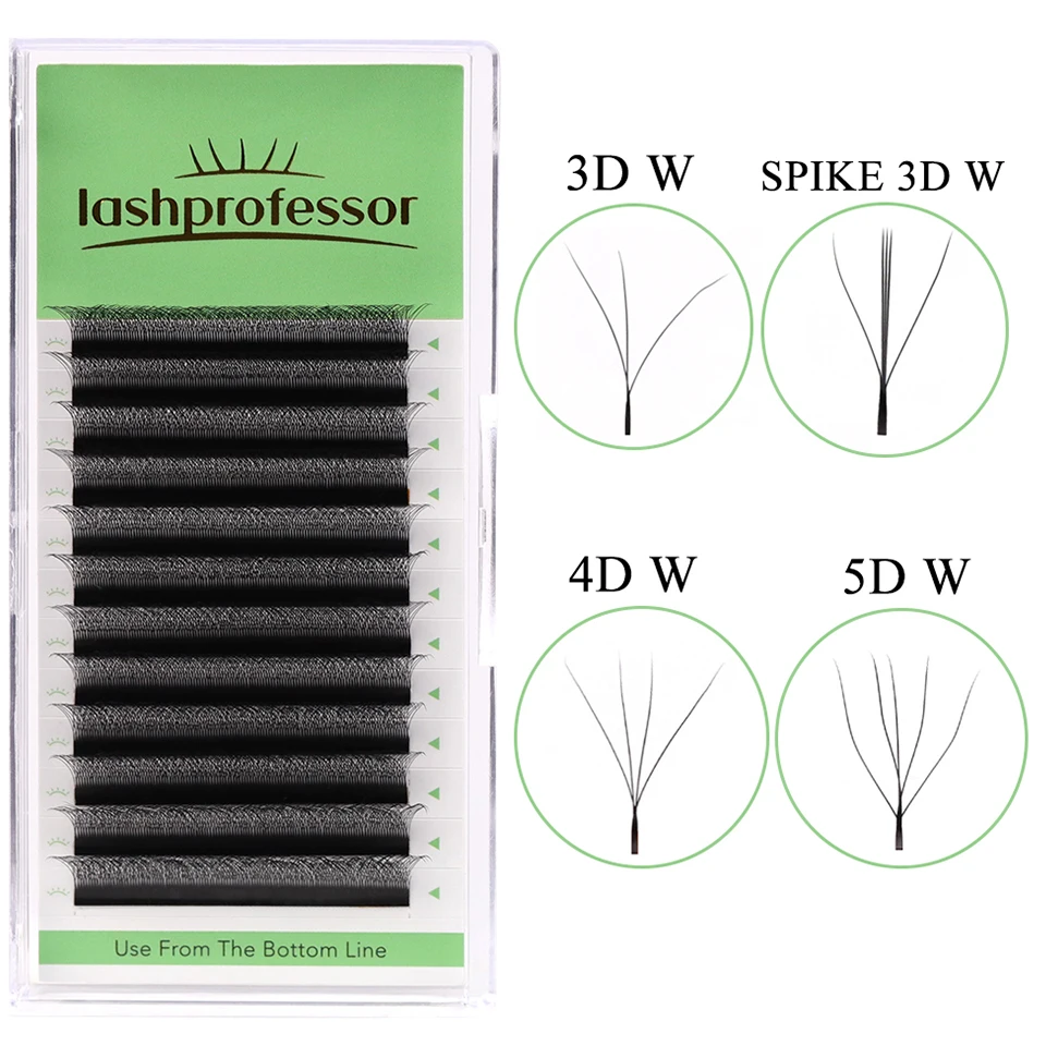 Extensiones de Pestañas en Forma de W y U, 0.07, Marrón y Negro, 3D 4D 5D, Pestañas Premade de Volumen, Pestañas de Floración Automática, Pestañas Clover
