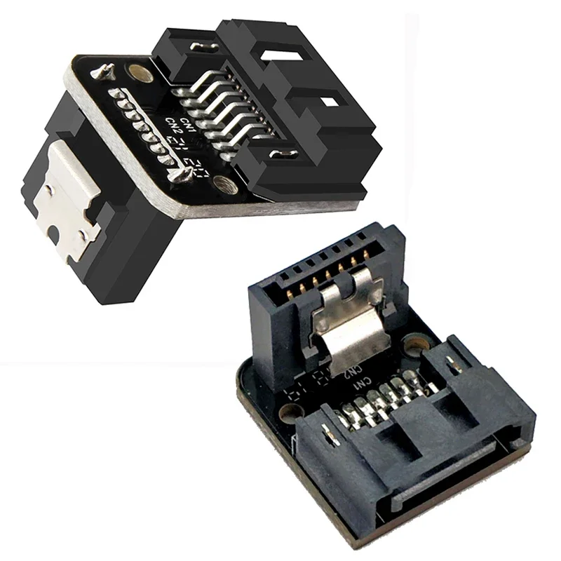 1PCS SATA 7Pin Female to Male 90 Degree Angle Elbow Adapter Computer Case Motherboard SATA Serial Data Cable with Lock