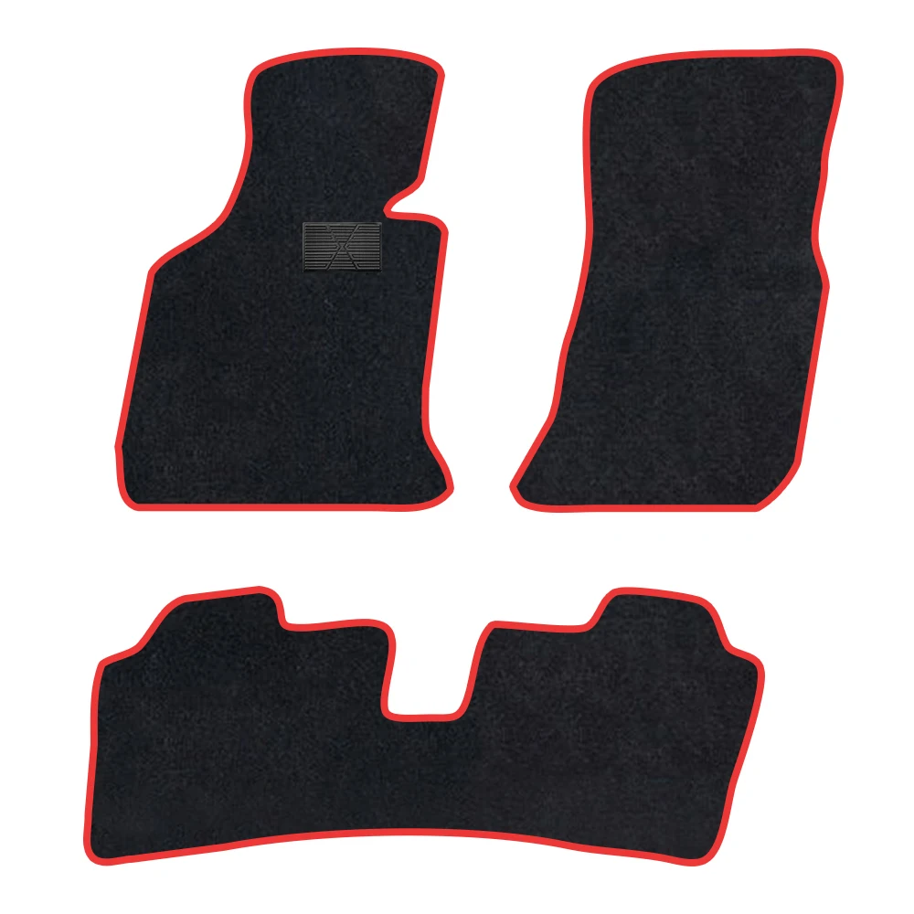 

Car Floor Mat For Bmw 3 Series 2011-2017 GT F34 Polyester suede Anti Slip black Backing red Binding Trim Edge