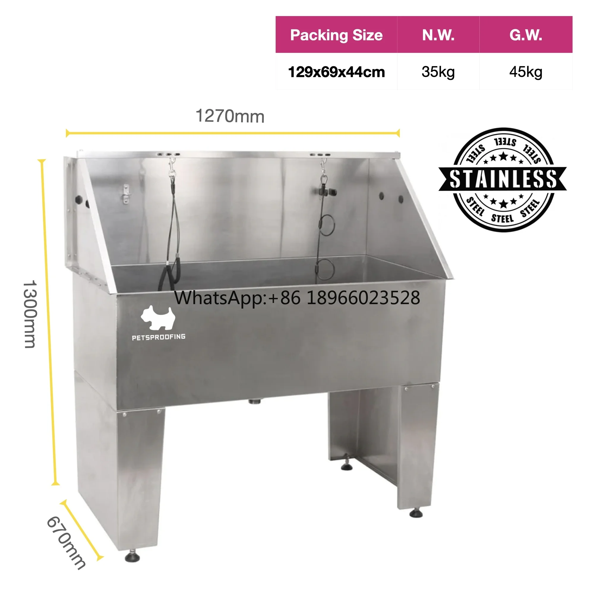 Wholesale Custom Size luxury Dog Washing Stations With Ramp Faucet Stainless Steel Pet Dog Grooming Bath Tub for pet