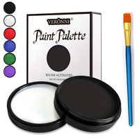 30g Water-Activated Monochromatic Face & Body Paint Coloring with brush Cosmetic Face Paint Halloween Party Body Painting Makeup