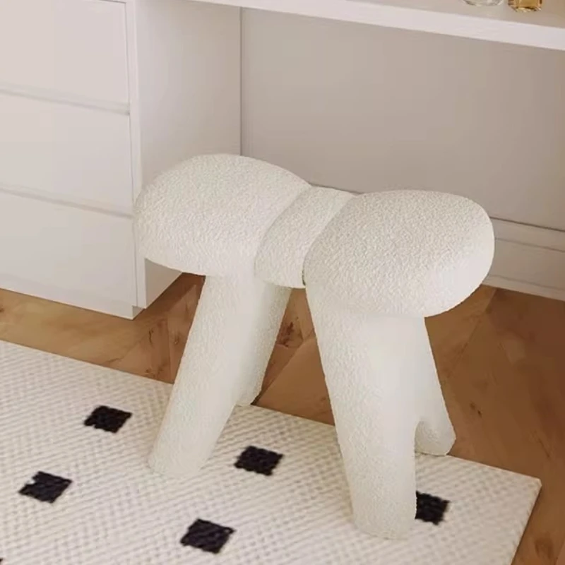 Imagen 4: Silla de tocador de estilo crema para dormitorio, taburete especial sencillo y moderno para el hogar, tocador de lujo, muebles de ocio