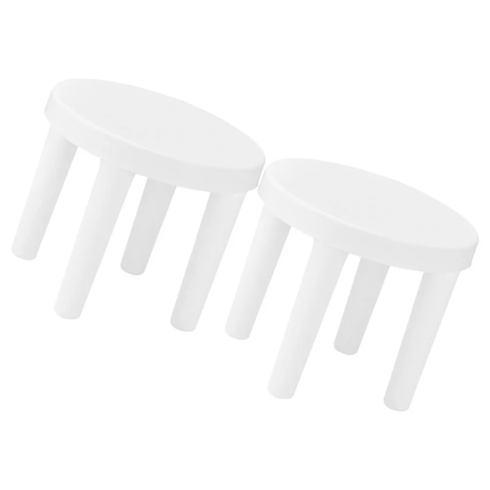 2 قطعة البراز عدم الانزلاق خطوة البراز البلاستيك للحمام المطبخ آمنة خفيفة الوزن العملي خطوة البراز #2