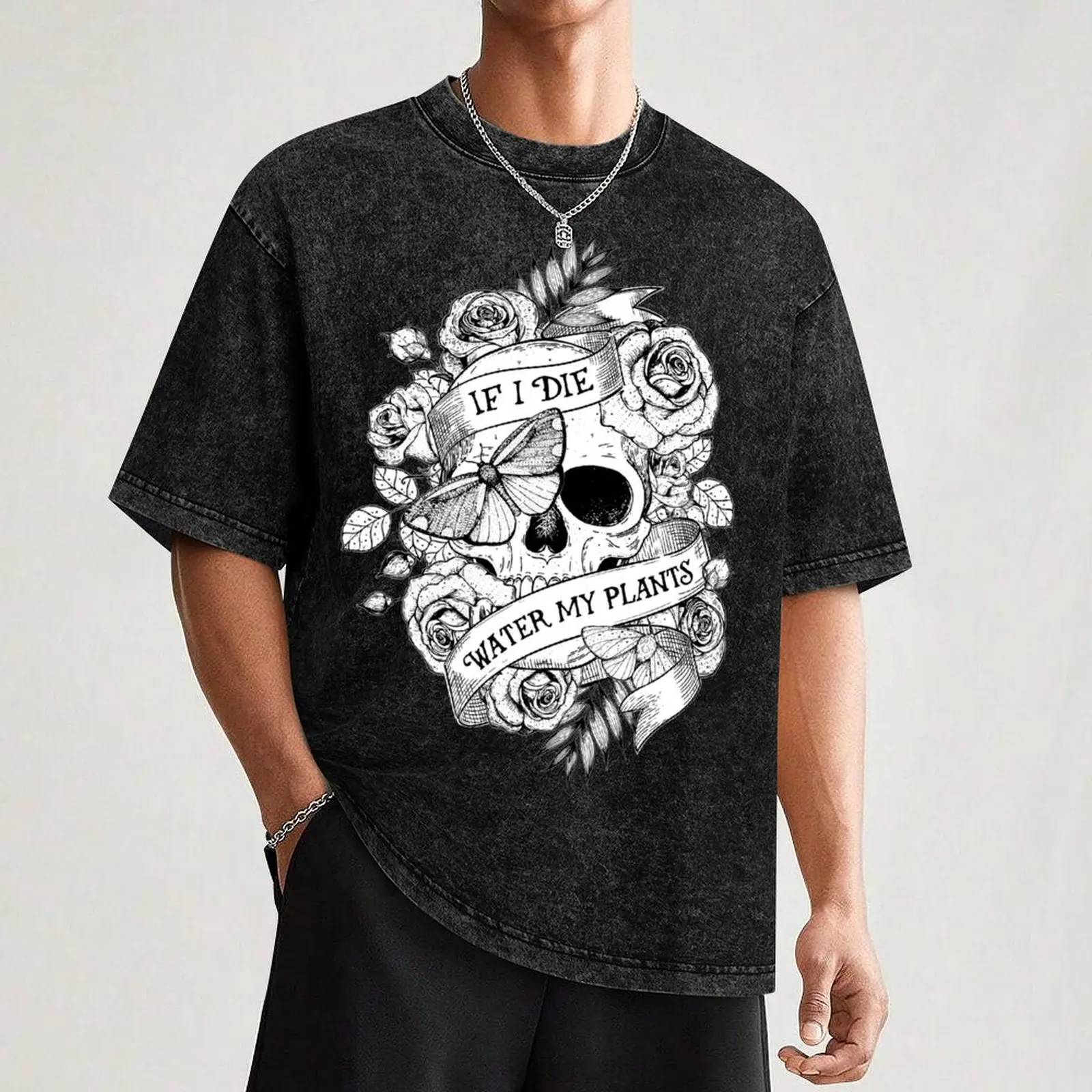If I Die, Water My Plants T-Shirt Stylish Graphic Short Sleeve Top