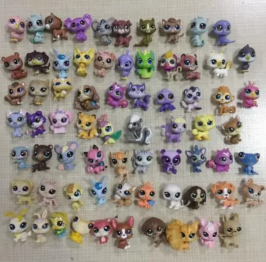 4/8/12PCS Random little Pet Collection Figure Dog Puppy Cat Kitty Animals Child Loose Cute Toys