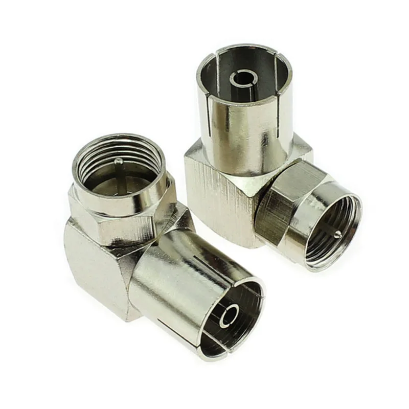2 stücke f-Typ zu TV IEC 90-Grad-Stecker & Buchse HF-Koaxial adapter Adapter TV-Koaxial antennen anschluss – Detail 10