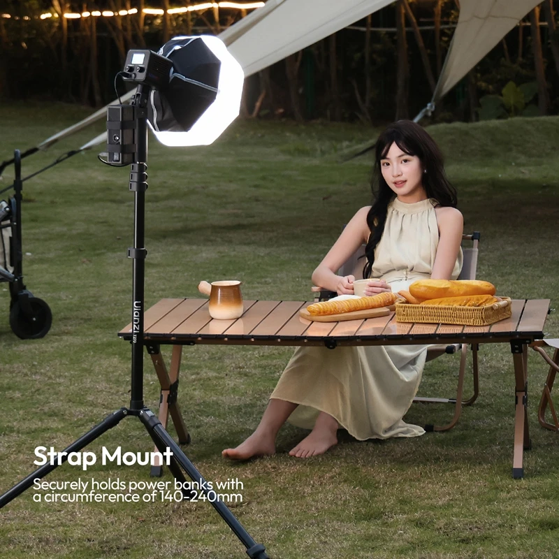 Ulanzi LA06 Uchwyt do statywu świetlnego Zasilanie mobilne Uchwyt do lampy zewnętrznej do ładowania na zewnątrz Miękkie światło Podstawa wspornika Akcesoria do statywu