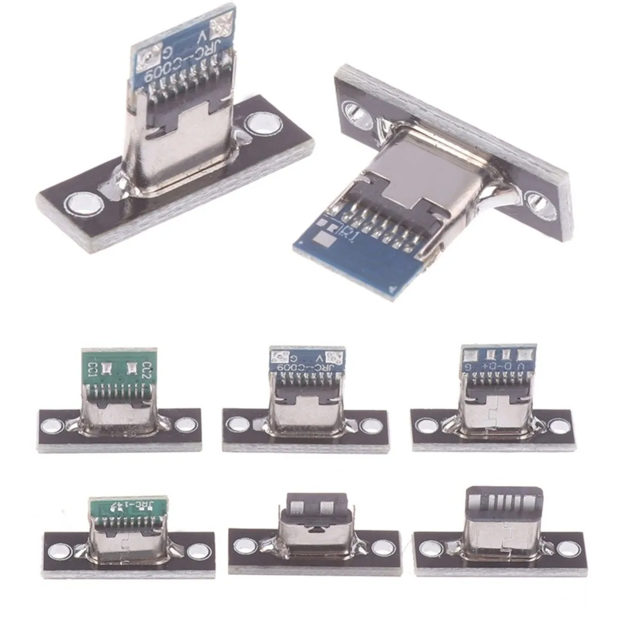 5PCS USB 3.1 Type C Socket Met Schroef Bevestigingsplaat Type-C USB Jack 3.1 Type-C 2Pin 4Pin Vrouwelijke Connector Jack Poort Opladen