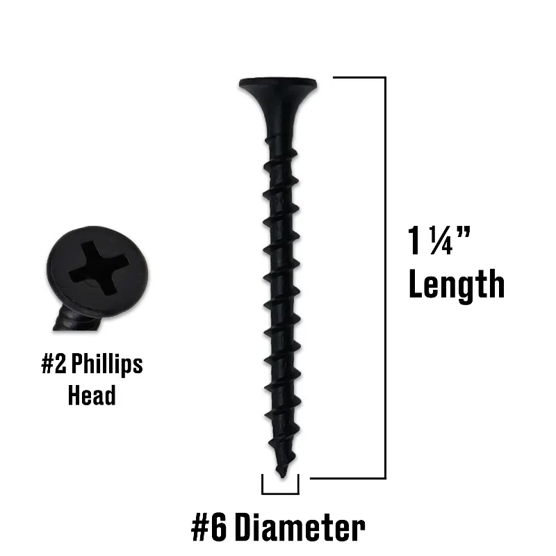 Coarse Thread Drywall Screws, #6 x 1-1/4