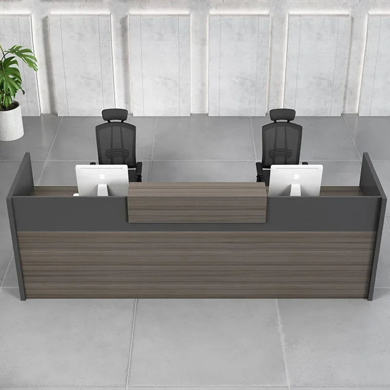 for E0 Environmental Protection Company Front Desk Reception Desk Training Institution Simple Modern Service Desk