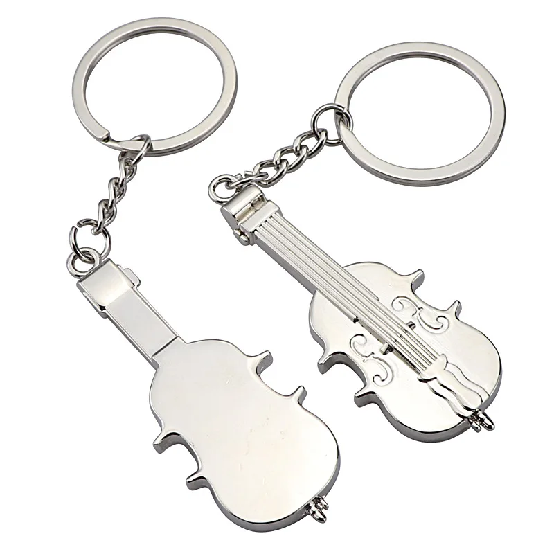 Creative Violin Keychains Classic Musical Instrument Metal Key Holder Backpack Car Decor Keyring Pendant for Music Lovers Gift