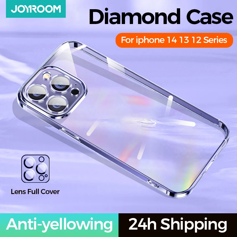 Joyroom Clear Plating Case For iPhone 14 13 12 Pro Max Full Lens Cover Shockproof Soft TPU Mobile phone Cover For iPhone 13 Case