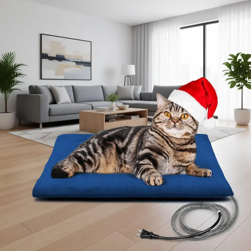 

Outdoor Pet Heating Pad with Waterproof Cover and Automatic Temperature Control, 20x16 Blue