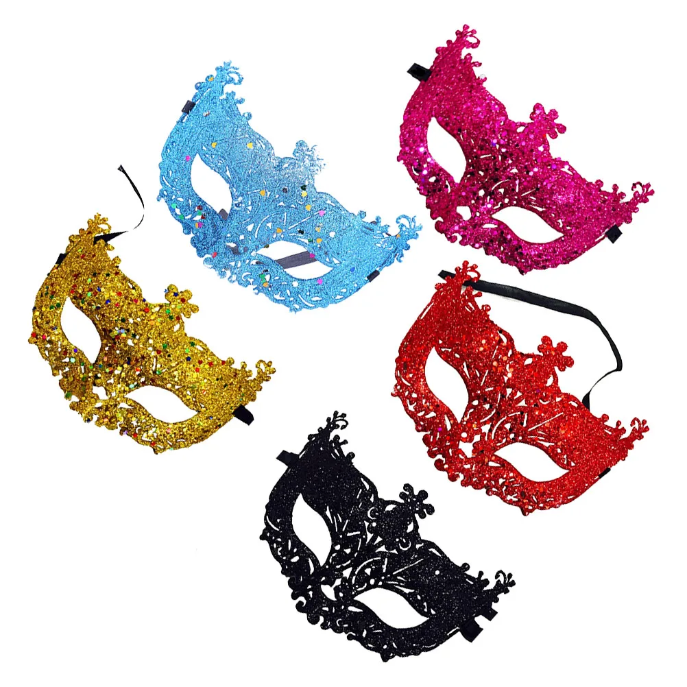 

5 Pcs Shaped Masquerade Mask Mysterious Charm Halloween Party Dance Elegant Comfortable Adult Teen Gift