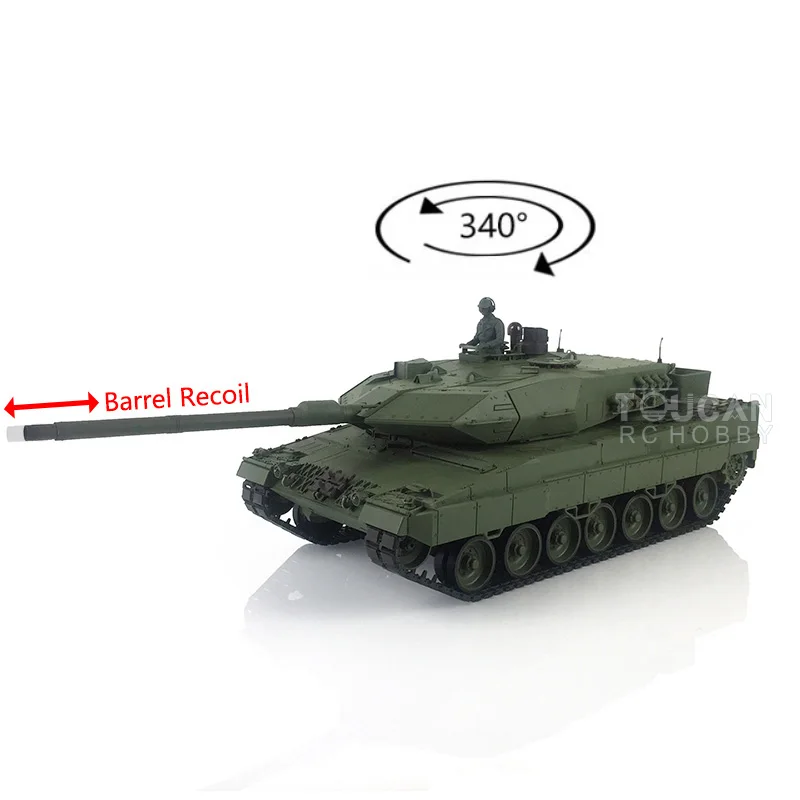 HENG LONG 1/16 Green 7.0 2.4G Plastic Leopard2A6 RTR RC Tank Barrel Recoil 3889 Remoted Panzer TH19254-SMT4