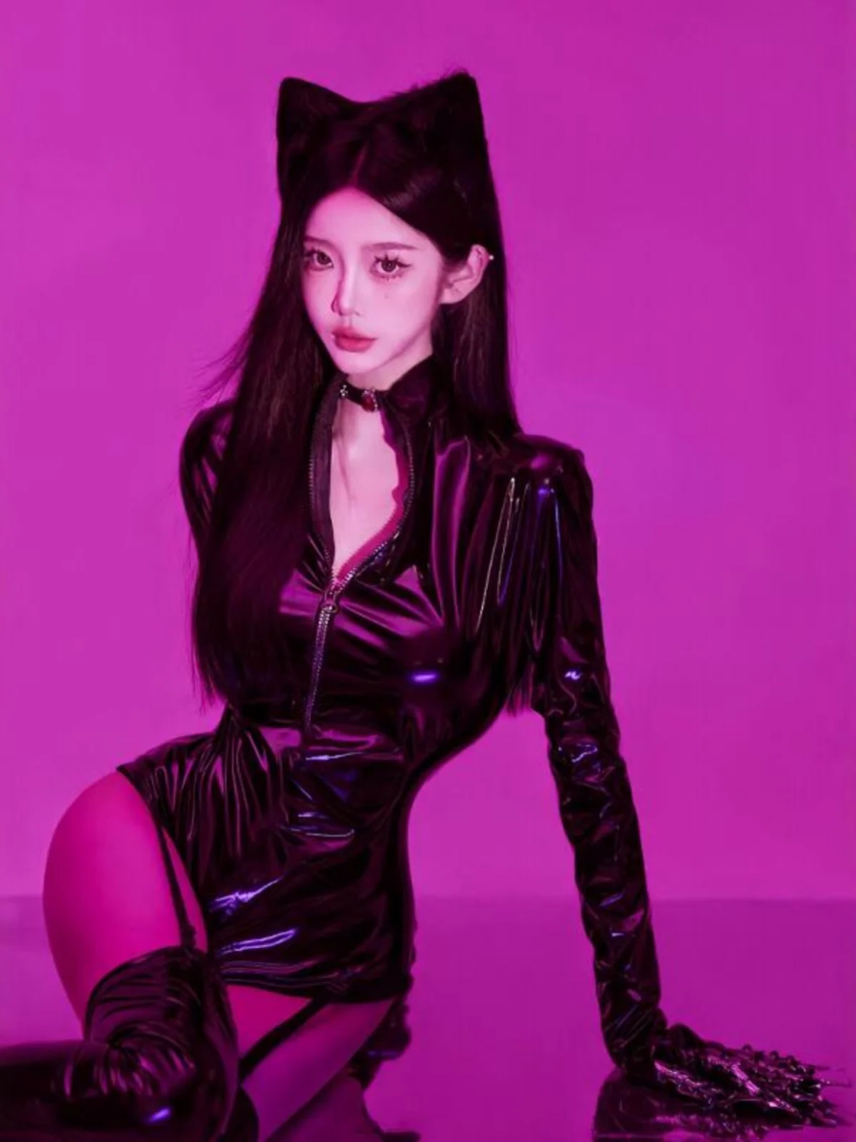 

Getrich 2024, сексуальный женский комбинезон из лакированной кожи Bla, обтягивающие брюки с высокой талией, женский костюм, горячая девушка, полиэстер