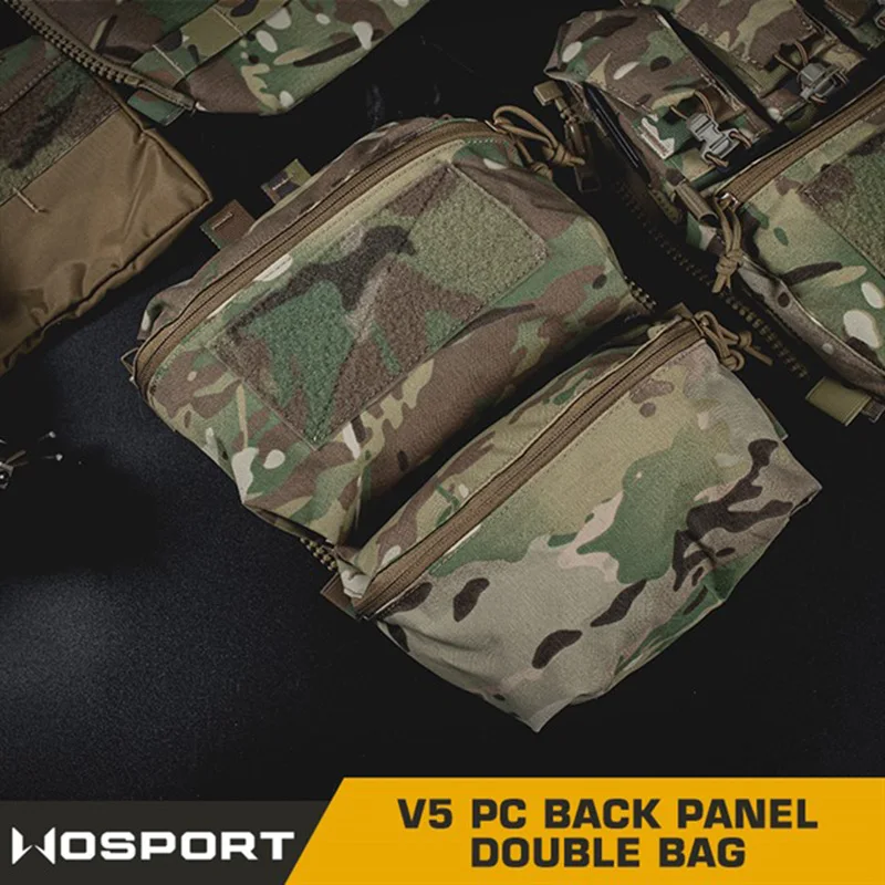 Tactical FERRO STYLE V5 PC Back Panel Double Bag Airsoft Accessories