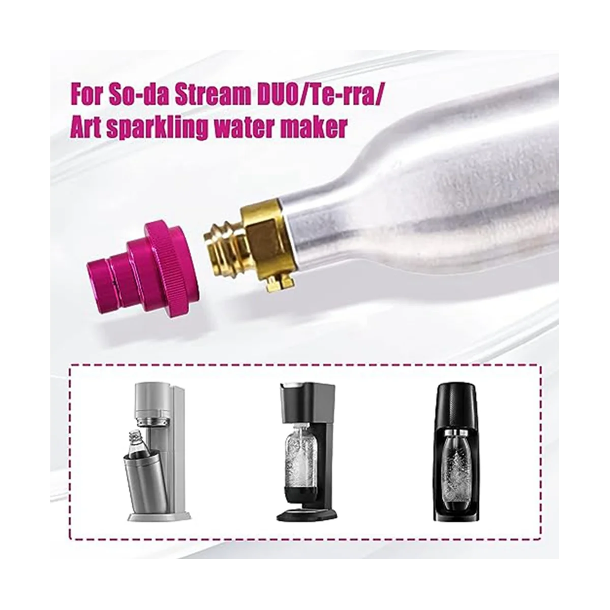 soda adapter For Terra/Art//DUO Machine Soda Adapter TR21-4 Threaded Valve Refill 2 Set (Purple)