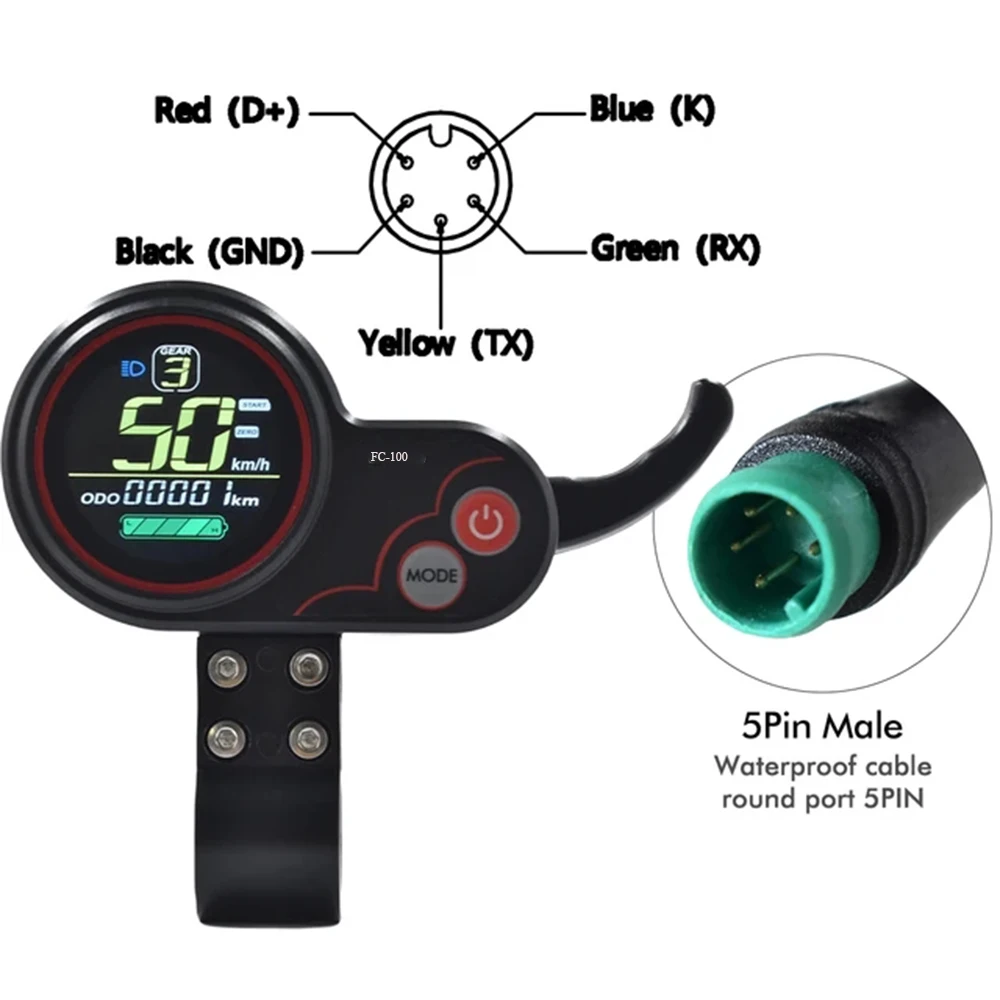 FC-100 sostituire LH-100 TF-100 Display bici elettrica Thumb Throttle 2 in1 pannello di controllo tachimetro per Scooter elettrico