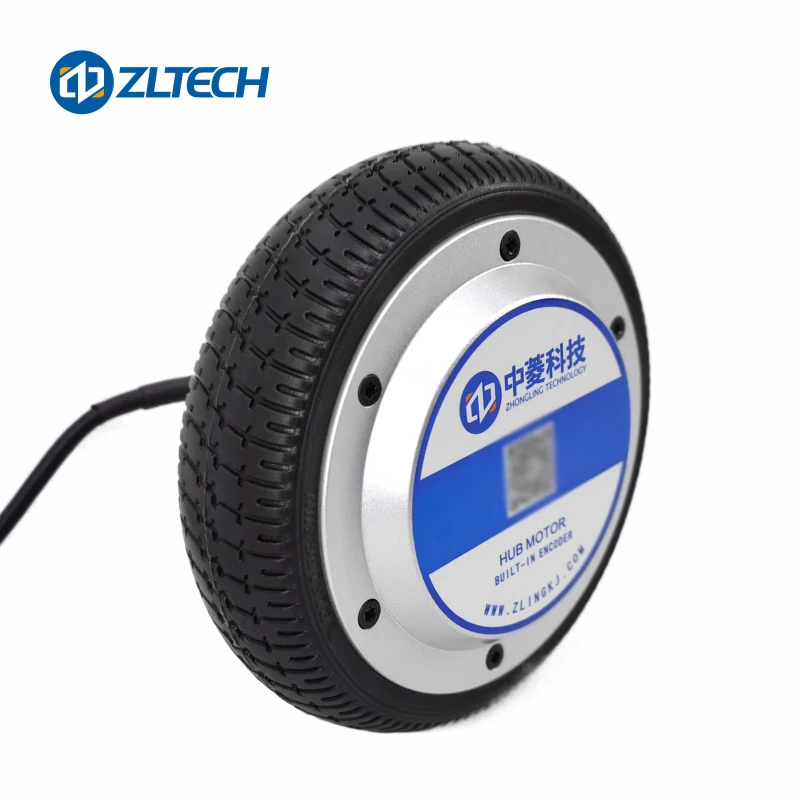 Waterproof IP65 6.5 Inch 24V-48V 350W 150kg Load DC Brushless Encoder in Wheel Hub Servo Motor for Restaurant Service Robot