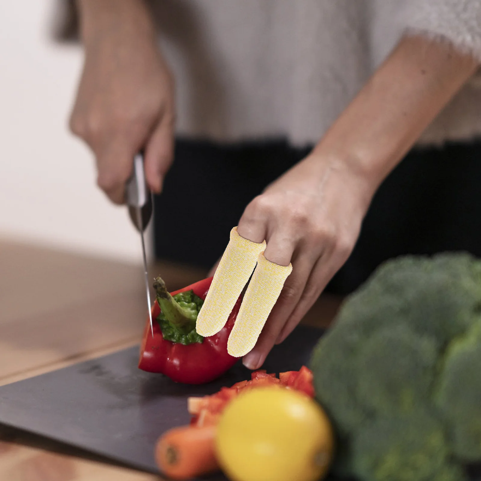 10 قطعة حراس الأصابع المضادة للقطع الإبهام الأكمام قطع مقاومة حماة الاصبع للتقليم النجارة الزجاج التعامل مع الميكانيكية #3