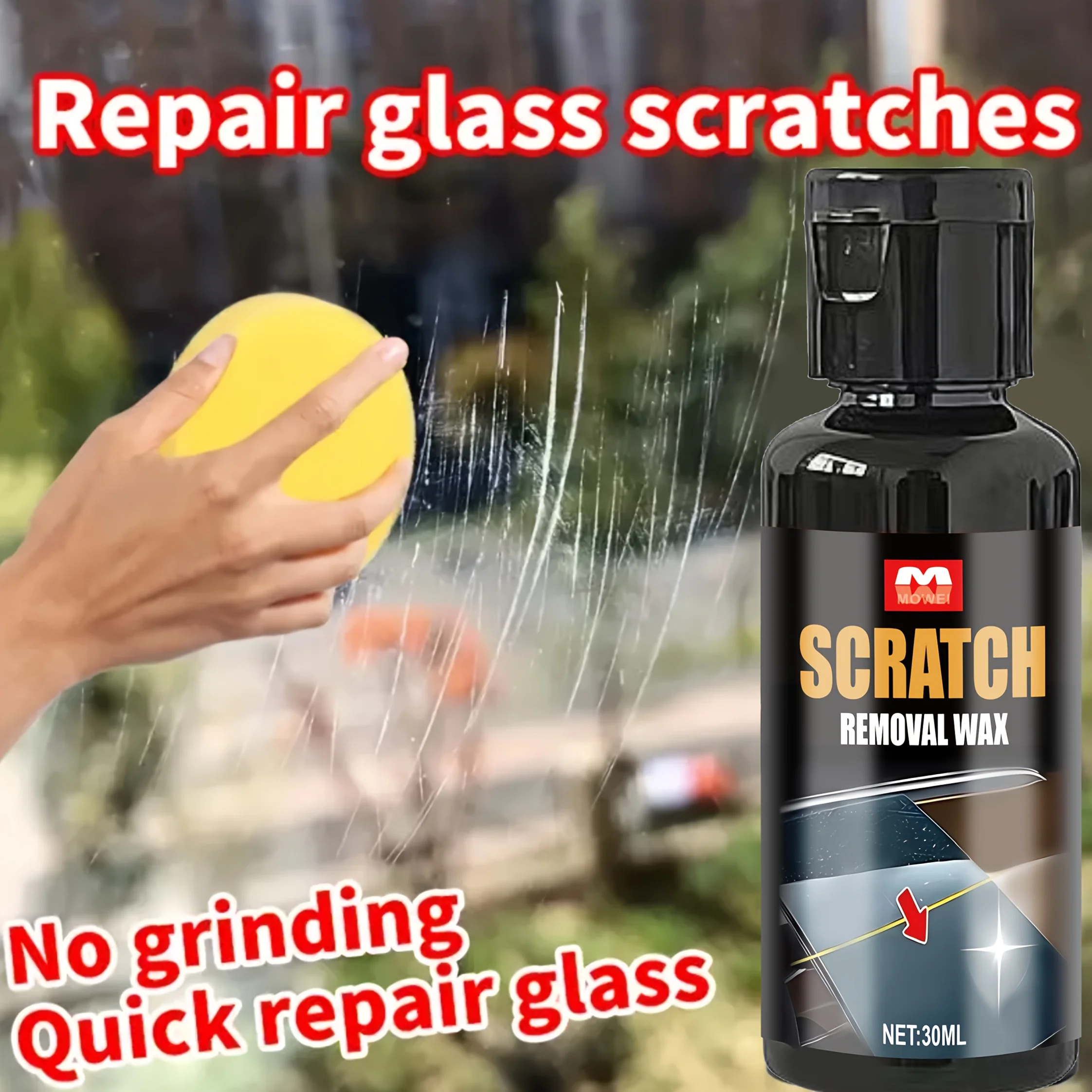 Glass Scratch Remover - Cabinet Door and Window Key Scratch Repair Cream, Car Windshield Polishing Paste, Scratch Restoration