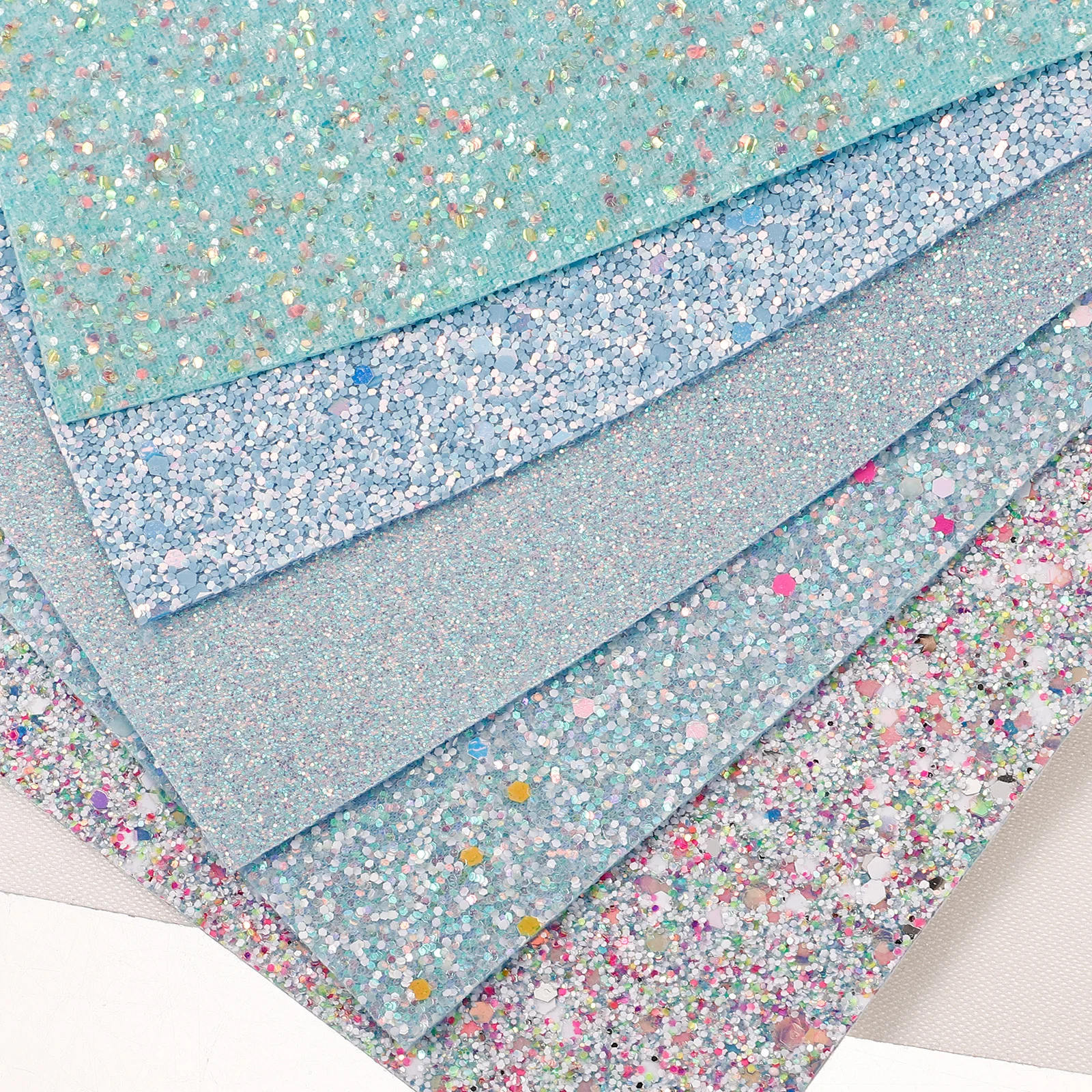 

5 Sheets DIY Craft Project Accessory Shiny PU Sheet Wear-Resistant Sewing Fabric for Handmade Bags Earrings Hair
