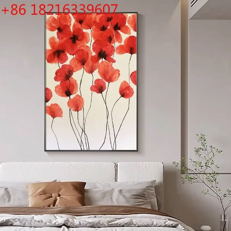 Background wall decorative painting high-end flower bedroom dining room mural entrance corridor hanging painting
