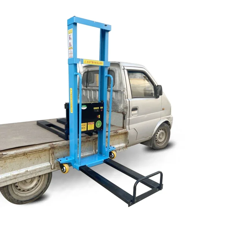 Portable Electric Forklift With One Ton Handling Cargo Lift for Truck Fully Electric Hydraulic Unloading Climbing Machine