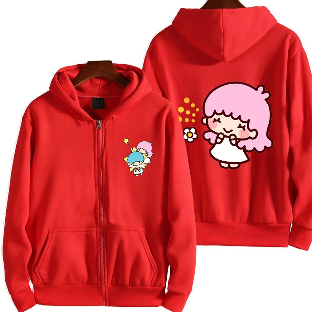 Sanrio Little Twin Stars Men\'s and Women\'s Hoodie Casual Street Clothing Long sleeved Sweatshirt Boys and Girls Autumn Top Coat