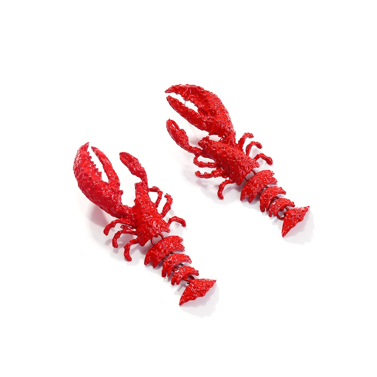 Praising cross-border fashion, sweet and cool style earrings, female creative baked paint, crayfish pendant earrings