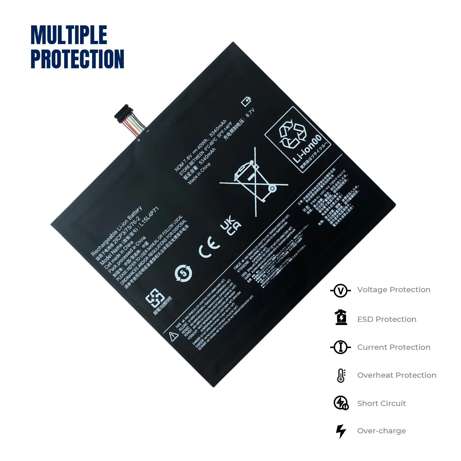 YOOFAN Reemplazo de batería para Lenovo MIIX 7,6, 700 V, 40Wh, serie L15C4P71, MIIX 700-12ISK, L15L4P71, nuevo