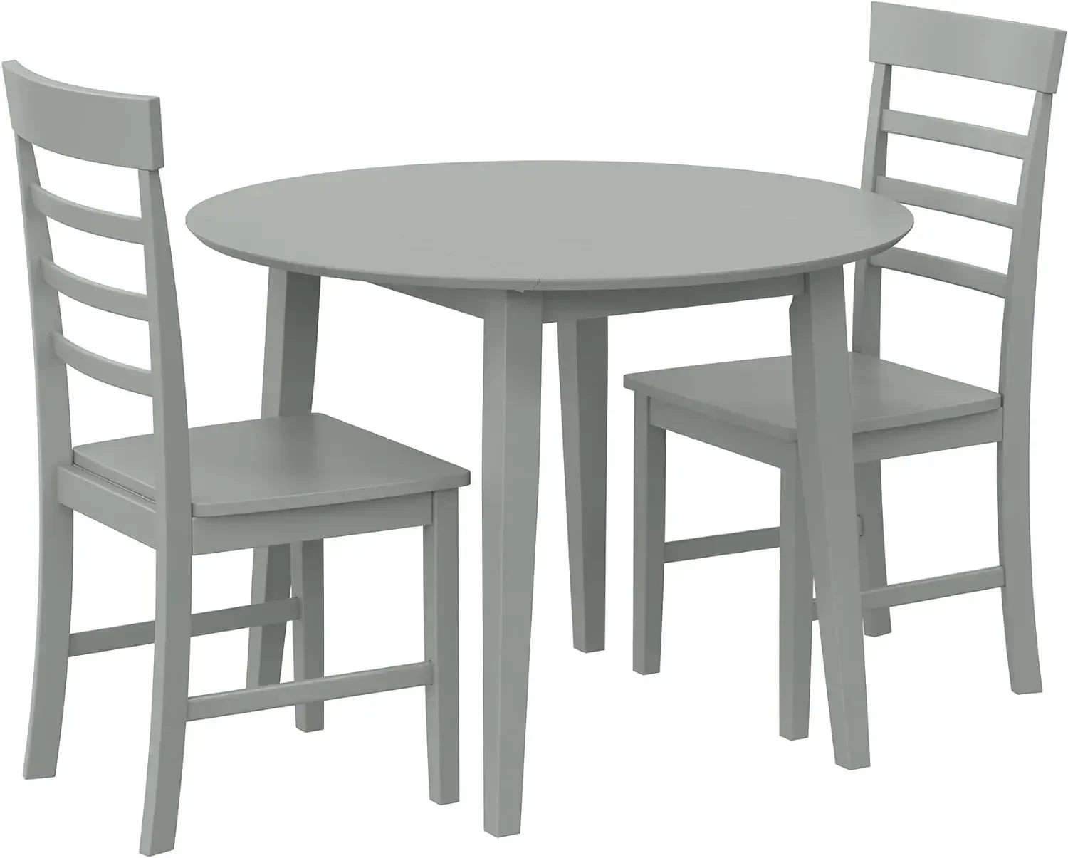 Brooks 3-Piece Wood Dining Set with Double Drop Leaf, Gray