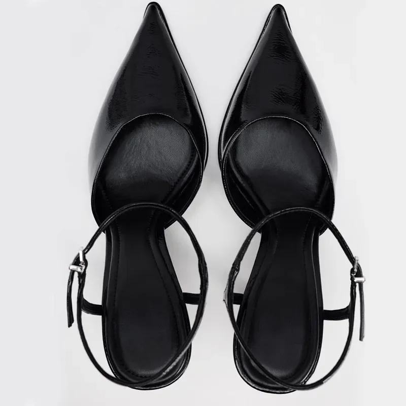 Sexy Thin Heels Pointed Sandals Women Ankle Strap Slingbacks Shoes Party Dance Pumps Mules Designer Brand High Heels Sandalias